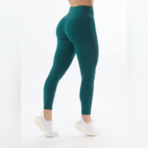 Alphalete Pants - Alphalete Pulse Surge Leggings High-Waist Teal Green Size Small